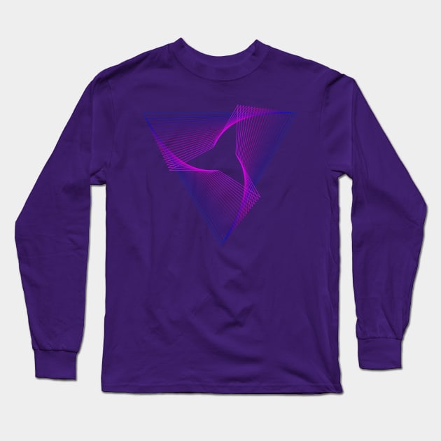 Abstract Geometric Shape Triangle Neon Color Long Sleeve T-Shirt by ddtk